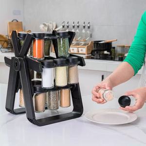 Conjunto de Potes de Vidro Giratórios em Formato de Roda Gigante para Temperos, Organizador de Condimentos para Bancada de Cozinha Doméstica - Product Image 2