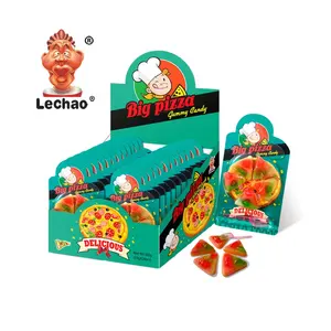 Venta al por mayor Mini 4 Slice Big Pizza Shape Jelly Bulk Gummy Candy Confitería Halal Sweet Candy