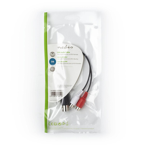 DIN Audio <b>Cable</b> 5 Pin Male <b>To</b> 2x <b>RCA</b> Female 0.2 M Black - Product Image 3