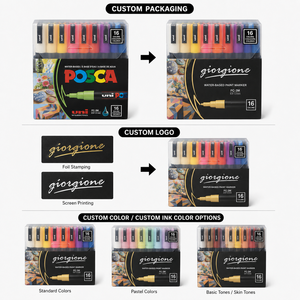 Giorgione Versatile, Paquete de 16 Marcadores de Pintura a Base de Agua, Herramientas de Manualidades Personalizadas para Artistas, Marcadores Personalizados Directo de Fábrica - Product Image 4