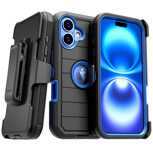 Custodia Robusta Antiurto in TPU+PC per <span class=keywords><strong>iPhone</strong></span> 16 con Clip da Cintura e Fondina - Product Image 4