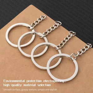 PK-PD484-487 25mm 30mm <strong>Split</strong> Flat Key Ring Zinc Alloy &amp; Stainless Steel <strong>Keychain</strong> Accessories with Silicone Chain for <strong>Keychain</strong> - Product Image 6