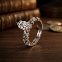 Bague de fiançailles en argent sterling 925 avec moissanite marquise 3 carats, sertie pavé, motif étoile, couleur D, clarté VVS, certifiée GRA