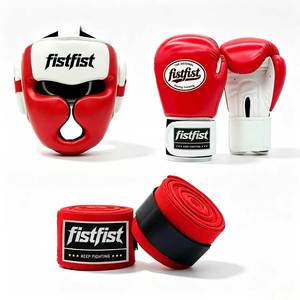 Set da 3 Pezzi per Allenamento Boxe: Casco Protettivo, Confortevole, Durevole e Traspirante in PU, Completamente Chiuso e Portatile per <span class=keywords><strong>Muay</strong></span> Thai - Product Image 2