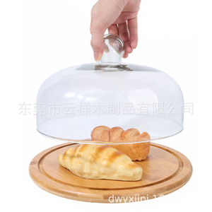 Plateau à fruits en bambou avec couvercle en verre 295*20mm pour servir et présenter - Product Image 4