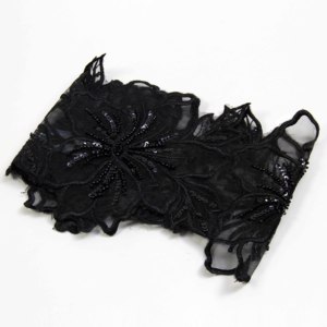 Hot bán hạt Sequins thêu 100% Polyester Bridal biên giới ren TRIM 17cm - Product Image 3