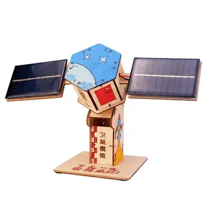 DIY kids science learning materials artificial satellite model robot system solar toys