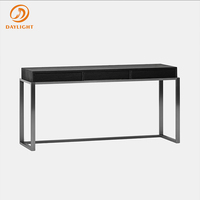 Meuble de console de haute qualité, moderne, luxueux, artisanal, personnalisable, avec tiroirs, pieds en acier, confortable ou bureau d'écriture