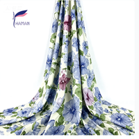 Tissu en mélange de nylon et de rayonne tissé, imprimé floral aquarelle, 85 GSM, anti-UV, respirant, pour robe, chemise, sac, textile de maison pour femme