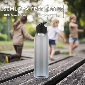 Botella de Agua de Plástico PET de 650 ml con Tapa Deportiva y Asa, 22 oz, Libre de BPA, para Viajes de Niños - Product Image 2