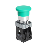 Interruttore a pulsante serie LA42 240V rosso con testa piatta/rotante 1NO+1NC impermeabile IP65 in plastica con ritorno a molla e arresto di emergenza