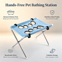 Support de Douche Pliable en Maille d'Acier le Plus Vendu pour le Toilettage Écologique des Chats et Chiens dans la Salle de Bain – Moderne et Pratique