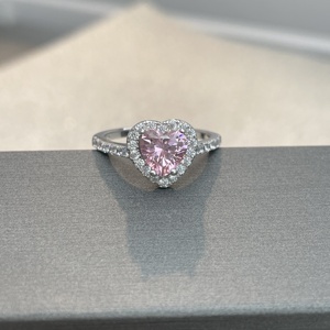 Anel de Luxo de Alta Qualidade com Diamante Rosa Cultivado em Laboratório de <span class=keywords><strong>1</strong></span> Quilate em Forma de Coração para Mulheres - Product Image 2