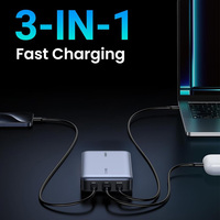 UGREEN Power Bank 100W 20000mAh Pengisian Cepat Tipe C 3-Port Layar Digital Berkualitas Tinggi Pengisian Daya Cepat untuk Ponsel