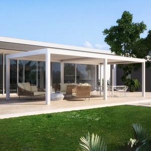 Gazebo Motorizado Impermeable para Piscina con Iluminación LED para Sombra en el Patio - Product Image 1