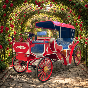 Voiture électrique royale de style rétro durable pour 6 passagers, avec coussins bleus personnalisables, véhicule de tourisme pour parcs à thème en extérieur - Product Image 1