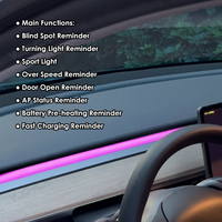 Nouvelles Lumières d'Ambiance LED pour Tableau de Bord Tesla Model 3 Y avec Contrôle d'Écran et Avertisseur d'Angle Mort, Lampe RVB Éclaircissante