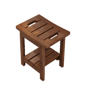 Tabouret de salle de bain en teck, bois massif, profondeur 25,4 cm x largeur 35,6 cm x hauteur 38,1 cm, imperméable, antidérapant, siège de douche pour sauna - Product Image 5