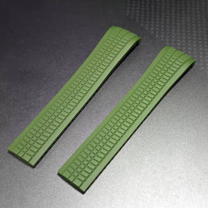 Bracelet de montre en caoutchouc incurvé vert de 21mm pour le luxe pour <span class=keywords><strong>Patek</strong></span> <span class=keywords><strong>Philippe</strong></span> pour les modèles Aquanaut 5164A 5167A 5167R - Product Image 5