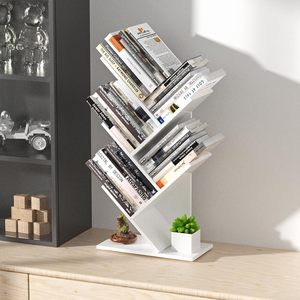 Estantería para Libros en Forma de Árbol, <span class=keywords><strong>Blanca</strong></span>, de Madera, para Hogar u Oficina, Moderna, de Pie, con Estantes de Exhibición, Organizador de Libros - Product Image 3