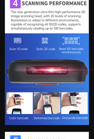 Lecteur de codes-barres 1D 2D à vente chaude, terminal portable robuste Android avec NFC sans fil, écran de 2,8 pouces, batterie de 2200 mAh en stock