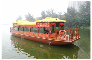 Bateau de croisière électrique de luxe chinois classique avec un design de toit à trois disques élégant de style <span class=keywords><strong>Ango</strong></span>, 7-10 km/h pour utilisation fluviale - Product Image 5