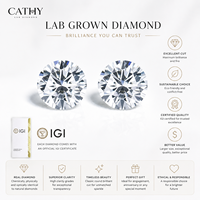 Diamant de laboratoire Cathy certifié IGI, taille brillant rond, 0,5-1 carat, couleur D, clarté VVS/VS, excellente taille, HPHT CVD, pierre non montée