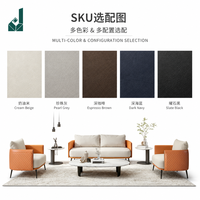 Ensemble de canapés de direction modulaires de luxe modernes en cuir beige véritable pour salon de réception de PDG
