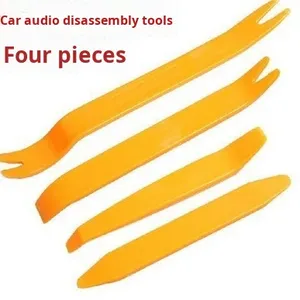 Outils de démontage de <span class=keywords><strong>voiture</strong></span>, CD audio, démontage du panneau de porte intérieur, modification, levier, installation, <span class=keywords><strong>réparation</strong></span>, ensemble de 4 pièces, plastique ABS jaune - Product Image 2