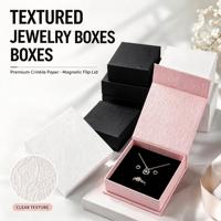 Boîte cadeau magnétique pour bijoux, boîte en papier texturé premium pour l'emballage de bagues, colliers et boucles d'oreilles