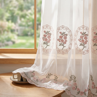 COSENNATUR Rideaux Voilages Floraux Brodés Élégants Filtrant la Lumière pour Salon et Chambre à Coucher