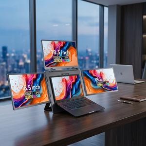 Moniteur d'ordinateur multi-écrans FOPO S999, extension d'écran double pour ordinateur <span class=keywords><strong>portable</strong></span>, <span class=keywords><strong>triple</strong></span> moniteur <span class=keywords><strong>portable</strong></span>, écran LCD IPS 1920*1080P 18,5 pouces - Product Image 1