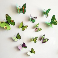 Vente chaude Souvenir Aimants De Réfrigérateur Couleur Mixte Double couche 3D Papillon Wall Sticker Home Deco