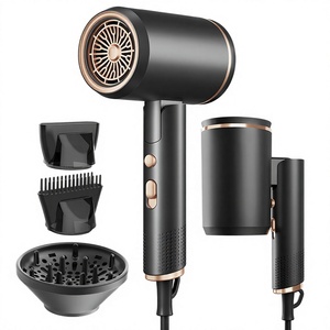 Sèche-cheveux professionnel électrique 2400W ionique pliable avec moteur DC et concentrateur de volume amélioré pour voiture, camping-car, hôtel, extérieur - Product Image 1