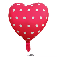 Ballon en aluminium mat à pois en forme de cœur de 18 pouces pour la décoration de mariage, de la rentrée scolaire et de la Saint-Valentin, écologique, vente en gros