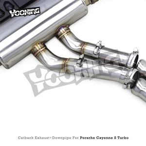 Sistema di Scarico Catback OBM per <span class=keywords><strong>Porsche</strong></span> <span class=keywords><strong>Cayenne</strong></span> S <span class=keywords><strong>Turbo</strong></span> 2.9T, Downpipe ad Alto Flusso in SUS304, Silenziatore con Valvola Elettronica - Product Image 4