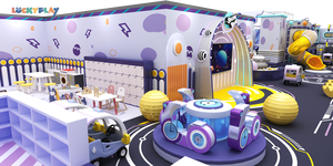 Aire de jeux intérieure pour enfants, ville de jeu de rôle avec maisonnette, supermarché, boulangerie, école, bureau de <span class=keywords><strong>poste</strong></span> et hôpital, thème plastique Luckyplay - Product Image 2