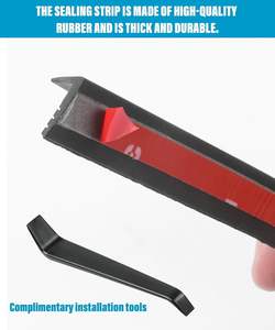 רכב אוטומטי חלון גומי טיוטה רצועת חותם V בצורת V אוניברסלי עם דבק עצמי - Product Image 2