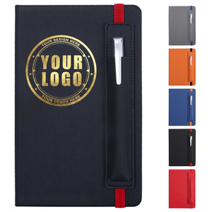 Nuovi Arrivi: Taccuino A5 in Pelle PU <span class=keywords><strong>a</strong></span> <span class=keywords><strong>Righe</strong></span> con Logo Personalizzato, Elastico e Portapenna, Diario con Logo Stampato, Blocco Note in Pelle - Product Image 1