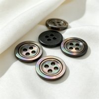 Boutons en nacre noire concaves à 4 trous, double bord fin, boutons à coudre pour costume, chemise, vêtements formels