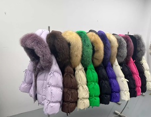 OUDINA Europäischer Stilvoller Hochwertiger Hoodie mit Fuchspelz Weiße Gänsedaunenjacke Verdickte Mäntel Midi-Lange Damen-Pufferjacke - Product Image 6