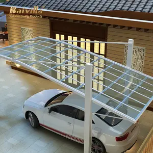 Villa araba park özel alüminyum alaşım Carport yağmur gölgeleme otopark döken