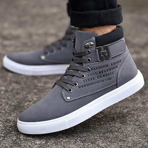 Nouveauté : Baskets montantes décontractées pour hommes, à lacets avec boucle métallique décorative, pour la marche quotidienne en extérieur - Product Image 6