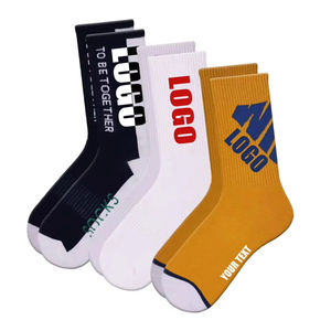 Chaussettes de sport sur mesure OEM, design personnalisé, polyester de haute qualité, chaussettes tubulaires rembourrées pour hommes et femmes avec logo unique - Product Image 4