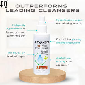 Solución para Piercings AIQI, Fórmula Avanzada Dos en Uno para Limpieza de Piercings, Hipoalergénica para Pieles Sensibles, Cuidado Post-Procedimiento - Product Image 2