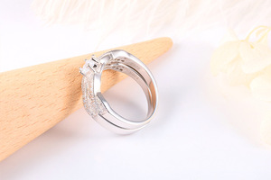Luxury S925 <b>Sterling</b> <b>Silver</b> Oval Shaped Zircon <b>Rings</b> <b>Set</b> For Women Engagement Wedding Factory Wholesale - Product Image 6