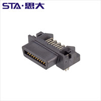 Connecteur de servomoteur STA AMP TE 1,27 mm droit SCSI 20 broches, boîtier en nylon, compatible micro-ondes, connecteur mâle/femelle noir