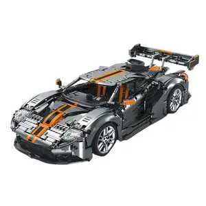 1:8 슈퍼 GT 럭셔리카 로고 모델 차량 기술 레이싱 카 빌딩 RC 자동차 장난감 빌드 블록 세트 소년을위한