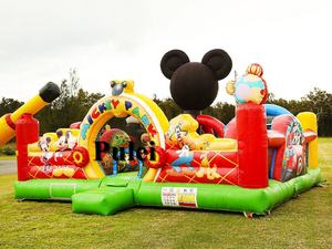 Château gonflable à tissu de <span class=keywords><strong>Mickey</strong></span> Park pour enfants, joli parc d'extérieur, maison de saut en Air, roulettes de ville amusantes, - Product Image 6