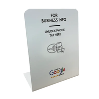Support de revue Google NFC personnalisé 13.56Mhz Base en bois NFC NFC213 Support en bois acrylique pour le marketing des médias sociaux